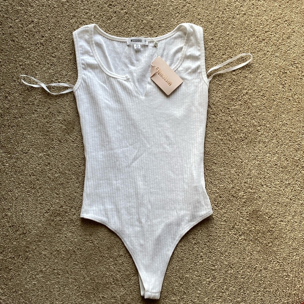 Misguided White Bodysuit NWT